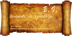 Budaházi Izaiás névjegykártya